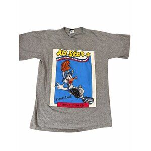 Vintage Disney Donald Duck All Star T-Shirt Mickey Unlimited 90s Size LargeRARE